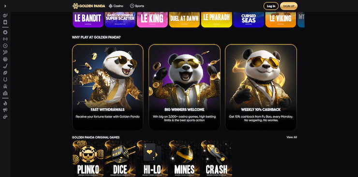 A screenshot depicting the exclusive games available at Golden Panda, an amazing online casino Philippines betting site.