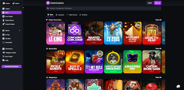 Quick glance at the many slots available for Philippines bettors at CoinCasino.