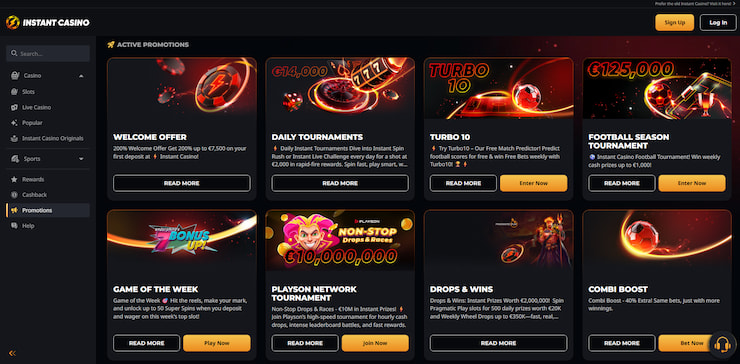 A picture showing the many promotions available at this online casino Philippines site.