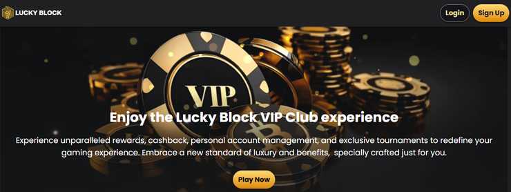 lucky block top gambling site for age of seth slot, screenshot of VIP program