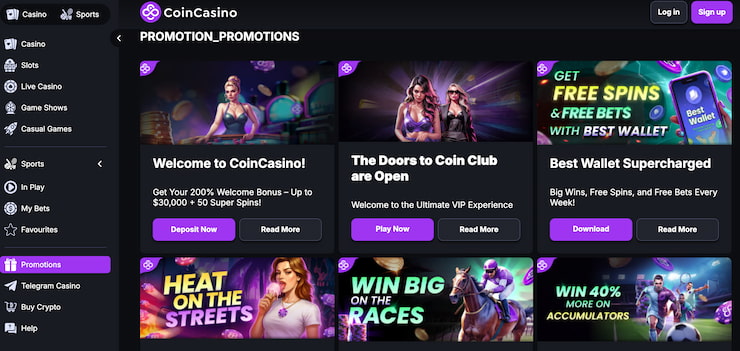 promotional offers at coincasino 1 dollar deposit casino