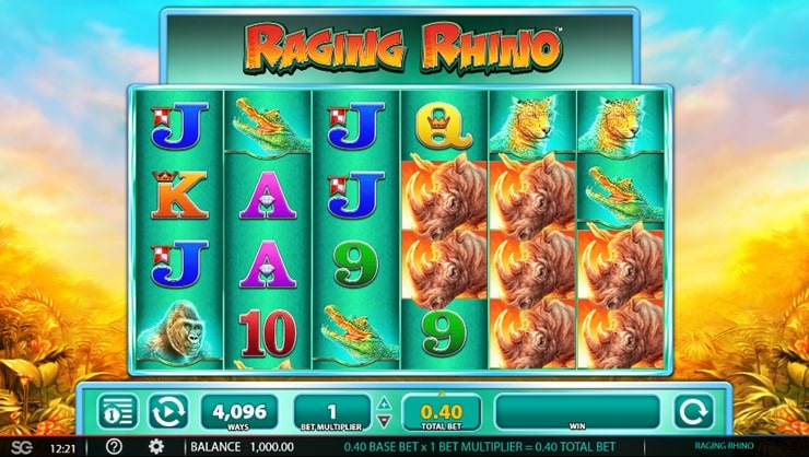 raging rhino slot review main gameplay