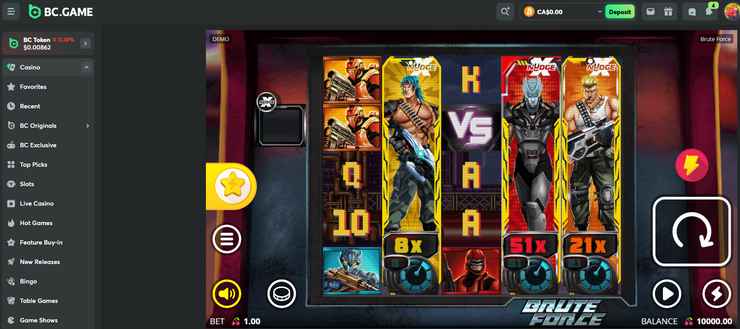 brute force slot review bcgame