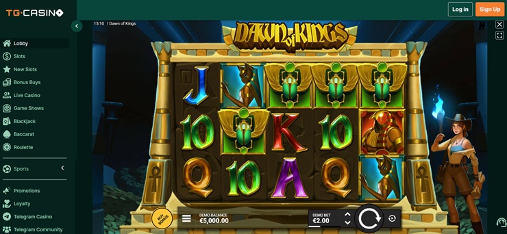 tg casino slot review of dawn of kings game