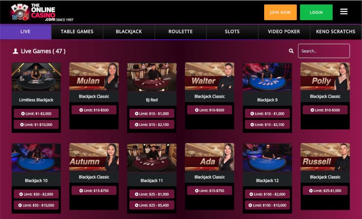 the online casino live dealer blackjack