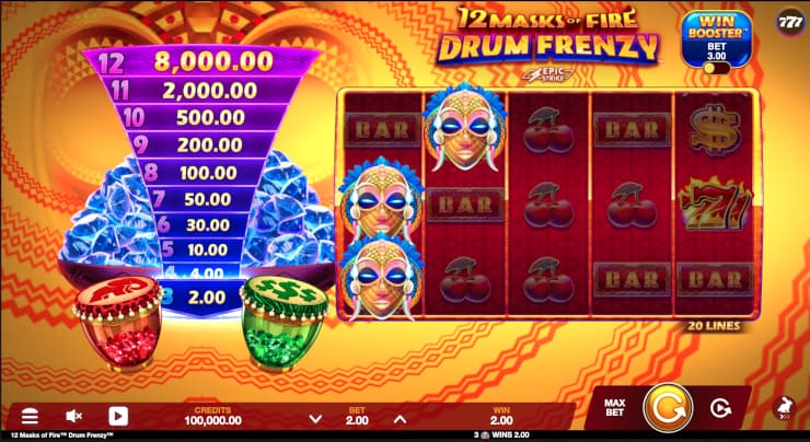 12 masks of fire drum frenzy