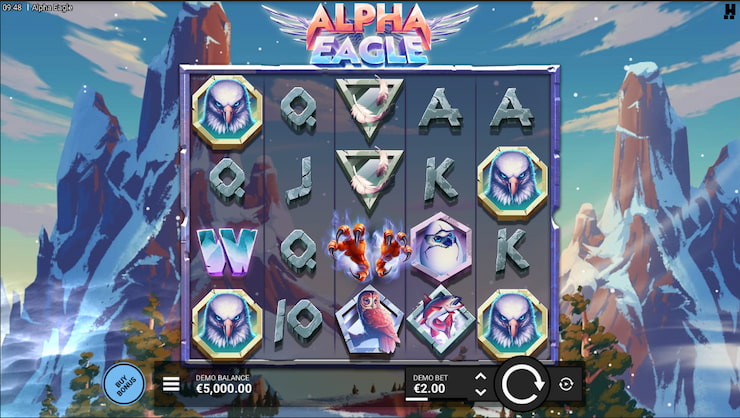 A screenshot from our Alpha Eagle slot review