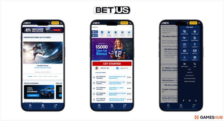 BetUS sports betting lines as seen on mobile in OK