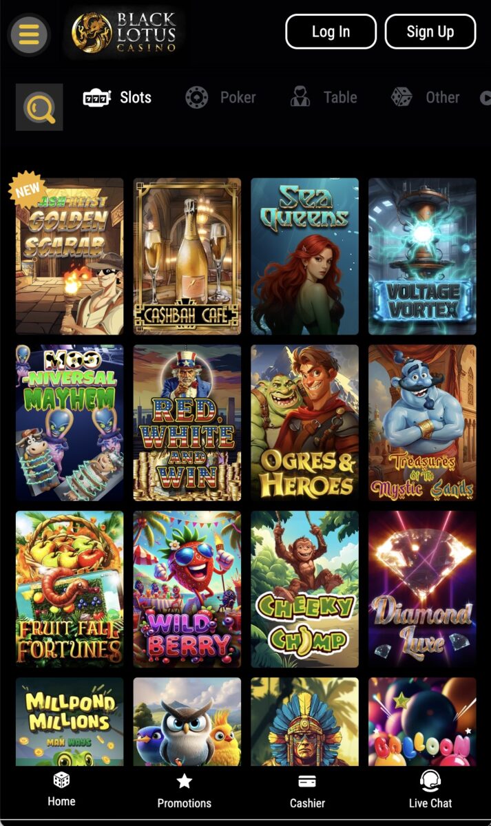 Black Lotus Casino App Screenshot