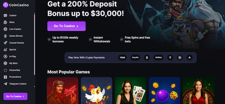 Best Online Casino South Africa for slots is CoinCasino
