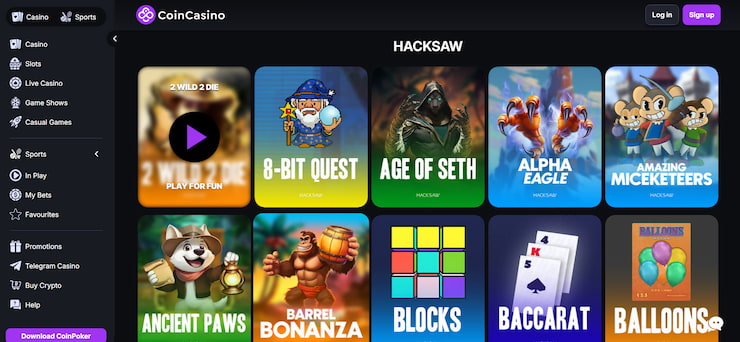 CoinCasino Hacksaw Gaming