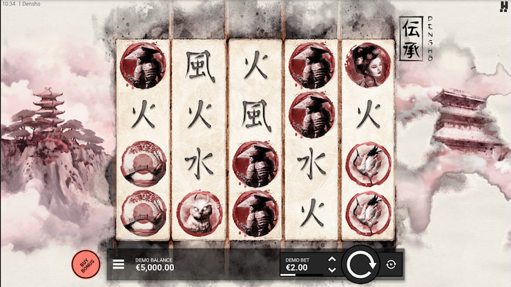 A screenshot from our Densho slot review