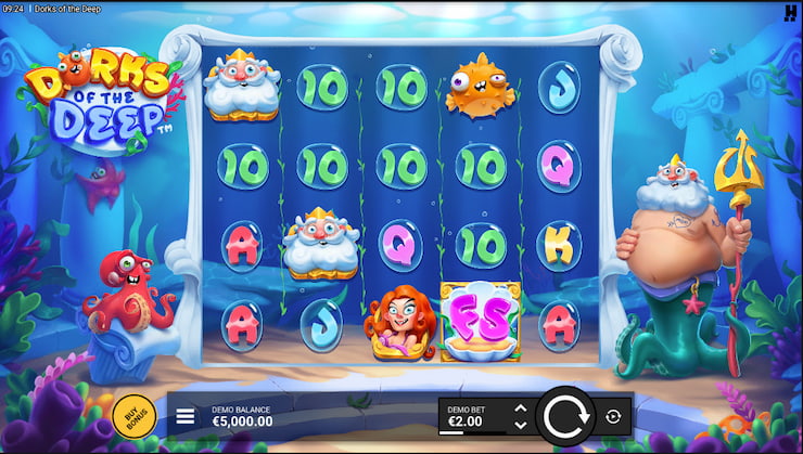 A screenshot from our Dorks of the Deep slot review