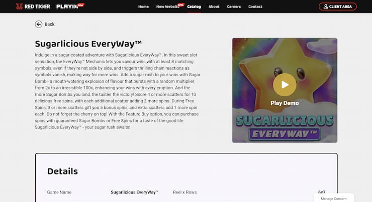 Information about the Sugarlicious Everyway mechanics in Red Tiger games.
