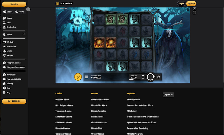 Checking out Lucky Block's Evil Eyes casino