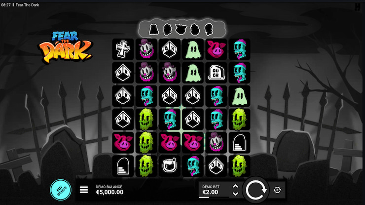 A screenshot from our Fear The Dark slot review