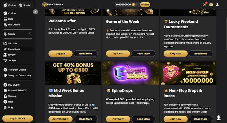 Our Immortal Desire Slot reviewer visits Lucky Block to assess the slots promotions