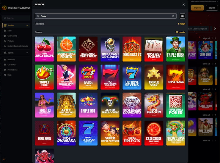 Instant Casino's Triple Diamond slot alternatives