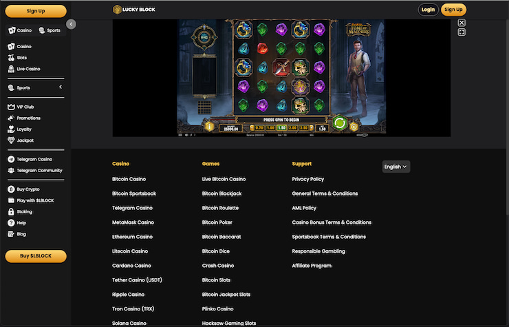 Lucky Block's Tome of Madness casino 