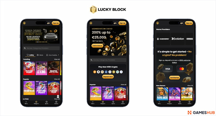 Overview of the Lucky Block casino, a promo-packed online betting site for Penguin King games.