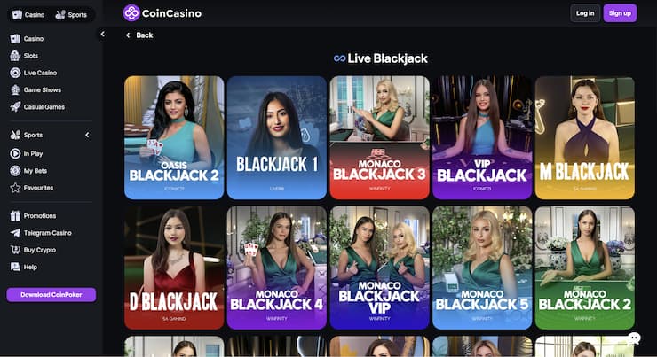 Online Blackjack Canada CoinCasino