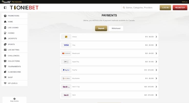 Online Blackjack Canada Payments