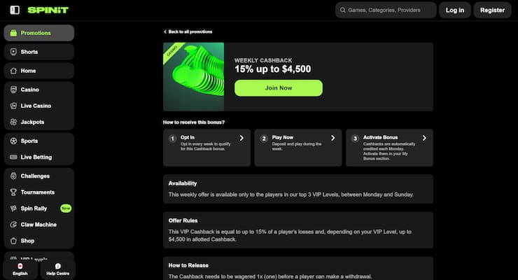 Online Blackjack Cashback Bonus