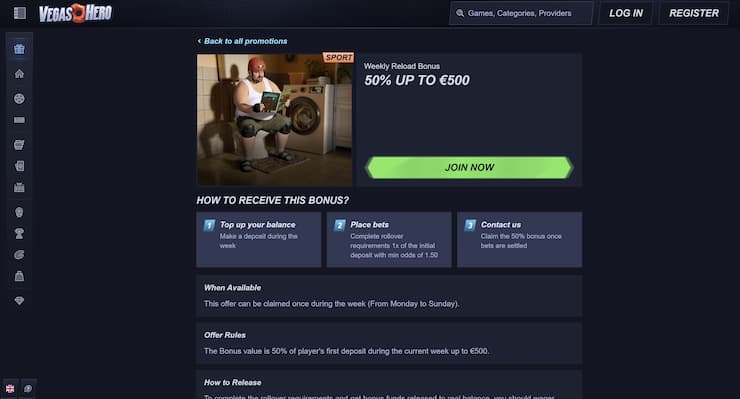 Online Blackjack Reload Bonus