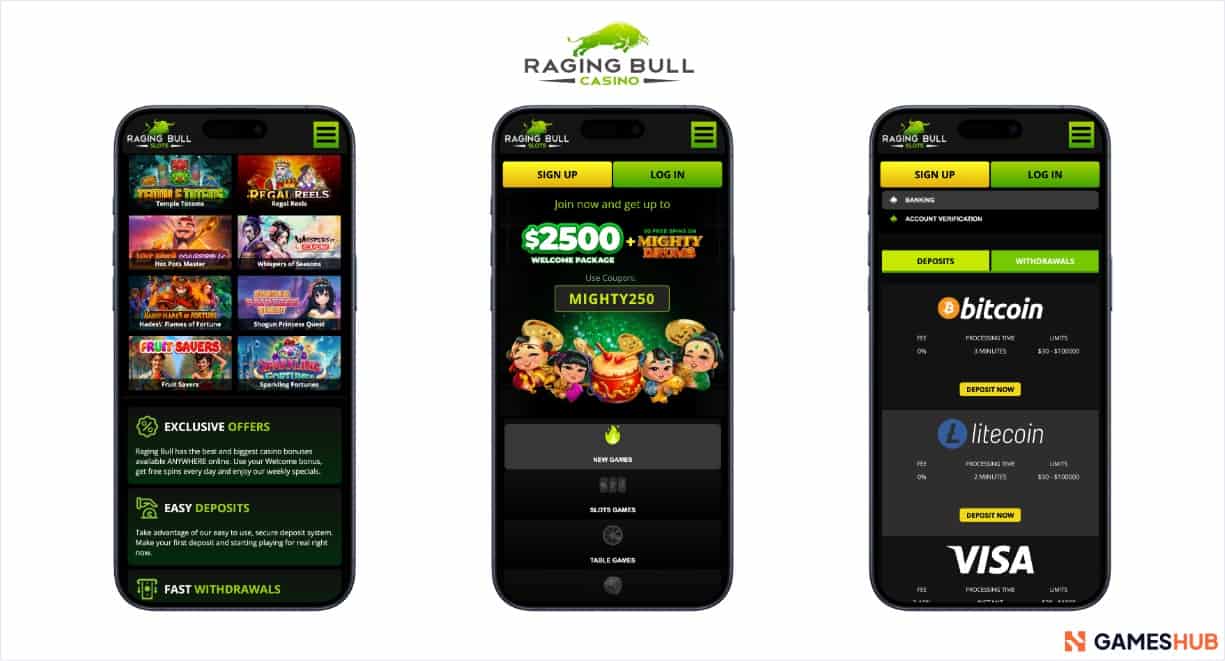 Raging Bull is a great pick for Indiana online casinos