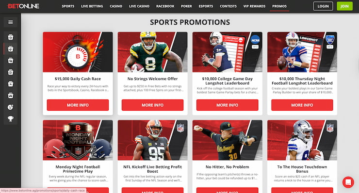 BetOnline sports promotions
