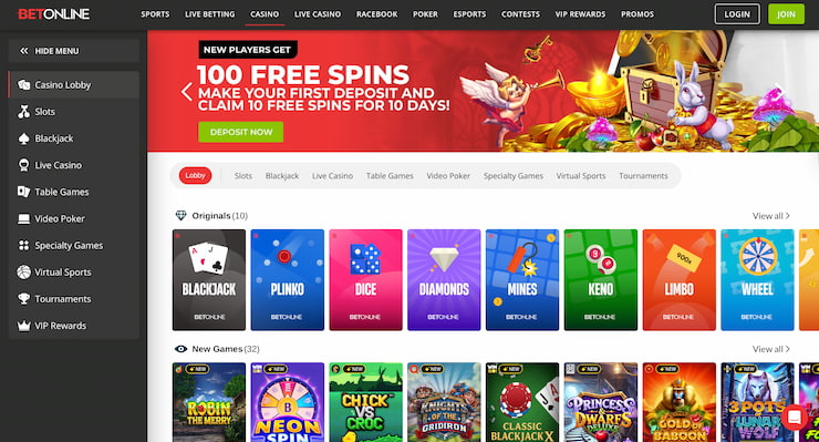 BetOnline game library