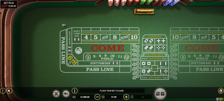A view of the Craps game at BetWhale Casino