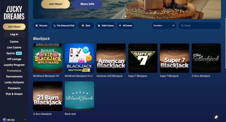 Lucky Dreams online blackjack Australia