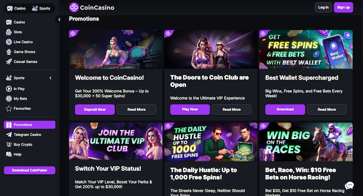 CoinCasino bonuses