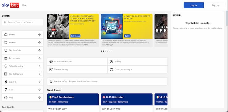 Sky Bet betting sites UK