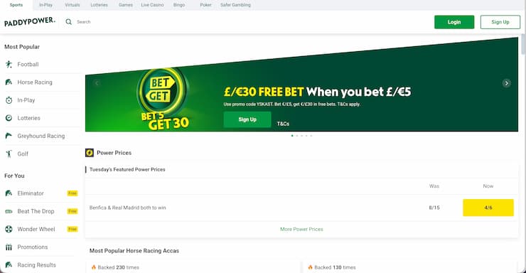 Paddy Power betting sites UK