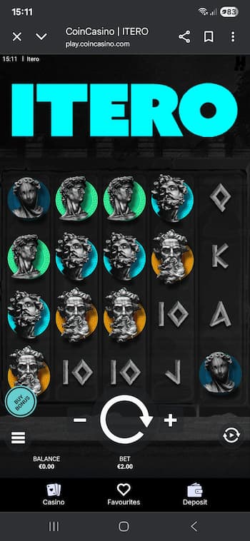 An image from our Itero Slot Review of mobile play