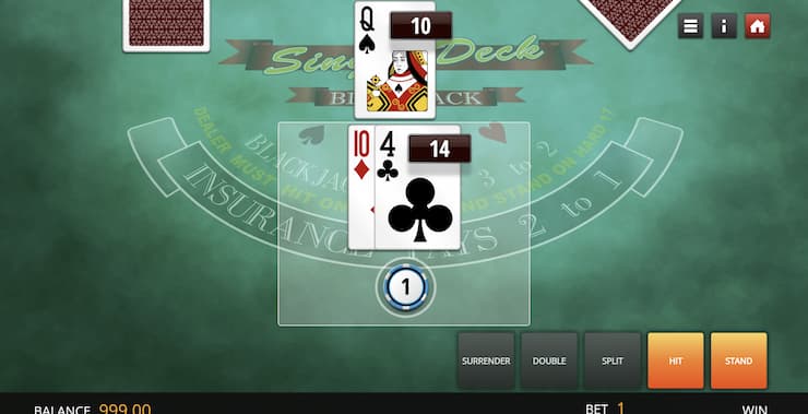Missouri Online Casinos Single Deck Blackjack