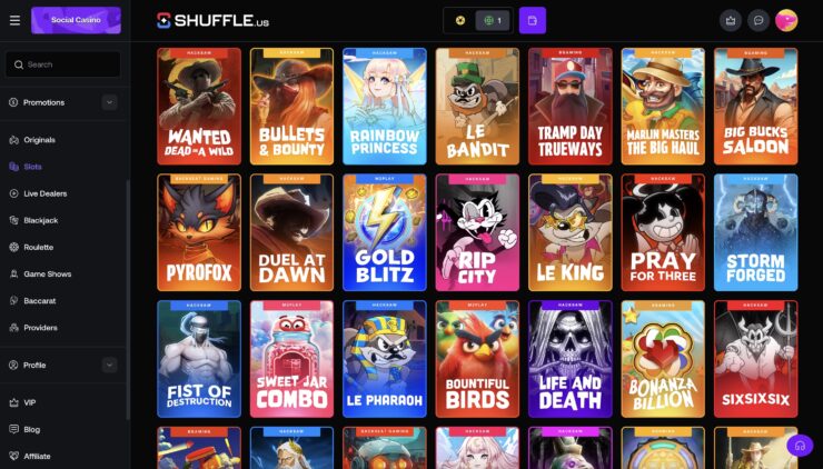 Slots at Shuffle.us