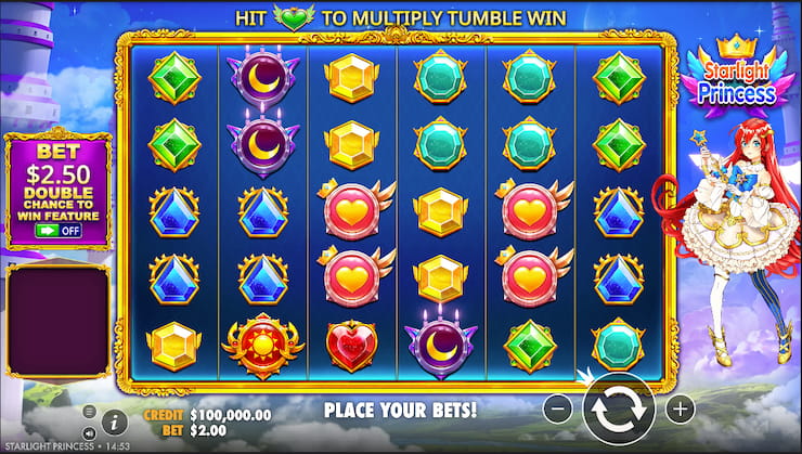 A screenshot from our Starlight Princess slot review
