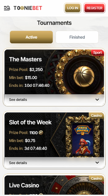 Tooniebet mobile casino