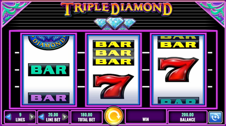 A screenshot from our Triple Diamond slot review