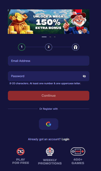 ace.com sign-up page