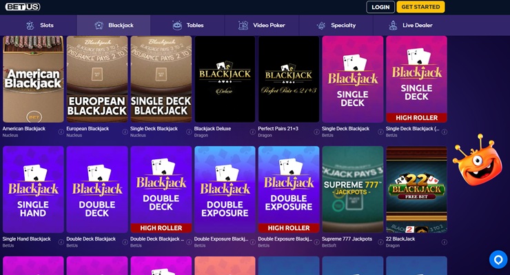 betus best site like bovada for blackjack games