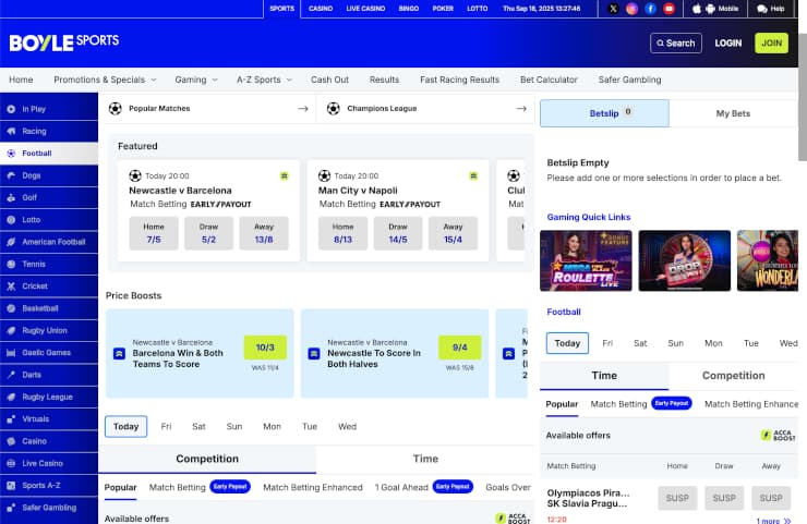 boyle sports world cup betting