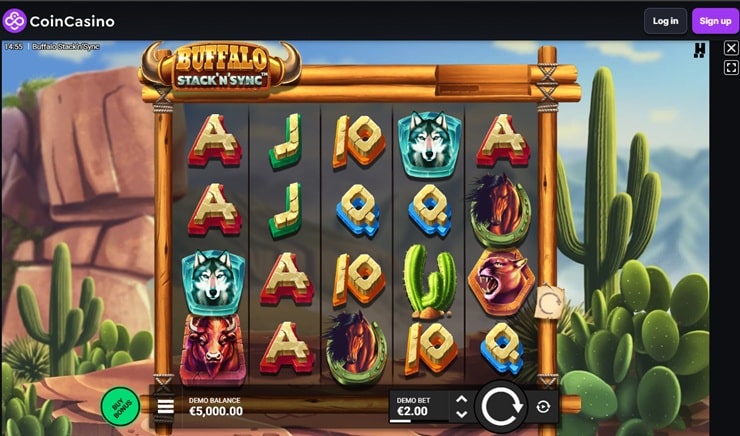 buffalo stack n sync gameplay coincasino slot reivew