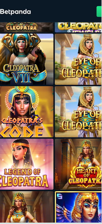 cleopatra slot games as seen on betpanda mobile
