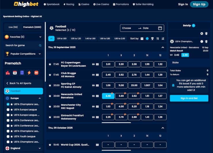 highbet world cup betting