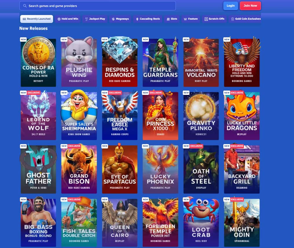 New Games at SpinBlitz