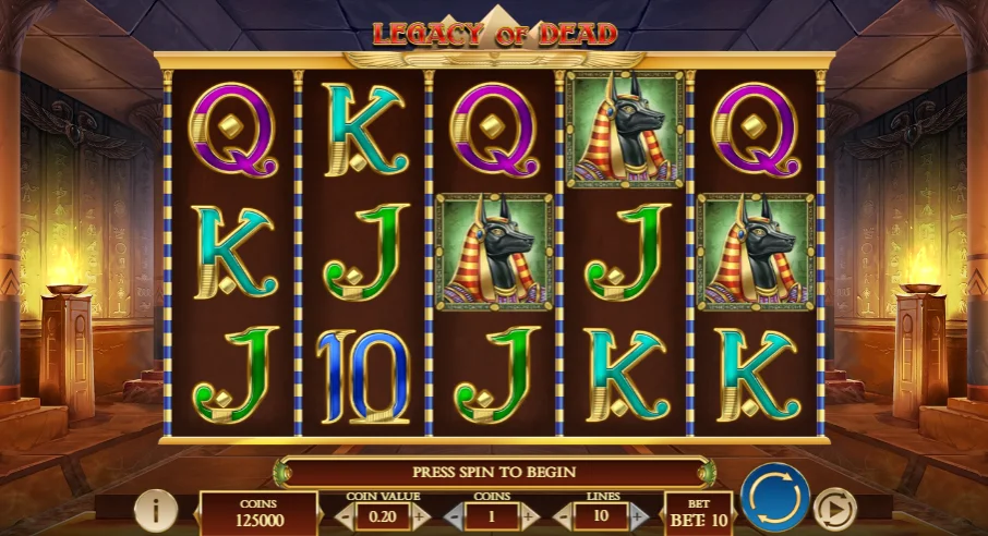 Legacy of Dead slot at Instant Casino